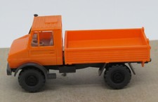 WIKING HO 1/87 CAMION MERCEDES UNIMOG 1700 L BENNE FIXE ORANGE TRAVAUX PUBLICS