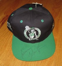 Vintage Twins DENNIS JOHNSON signed BOSTON CELTICS Adjustable Snap Back Cap Tags