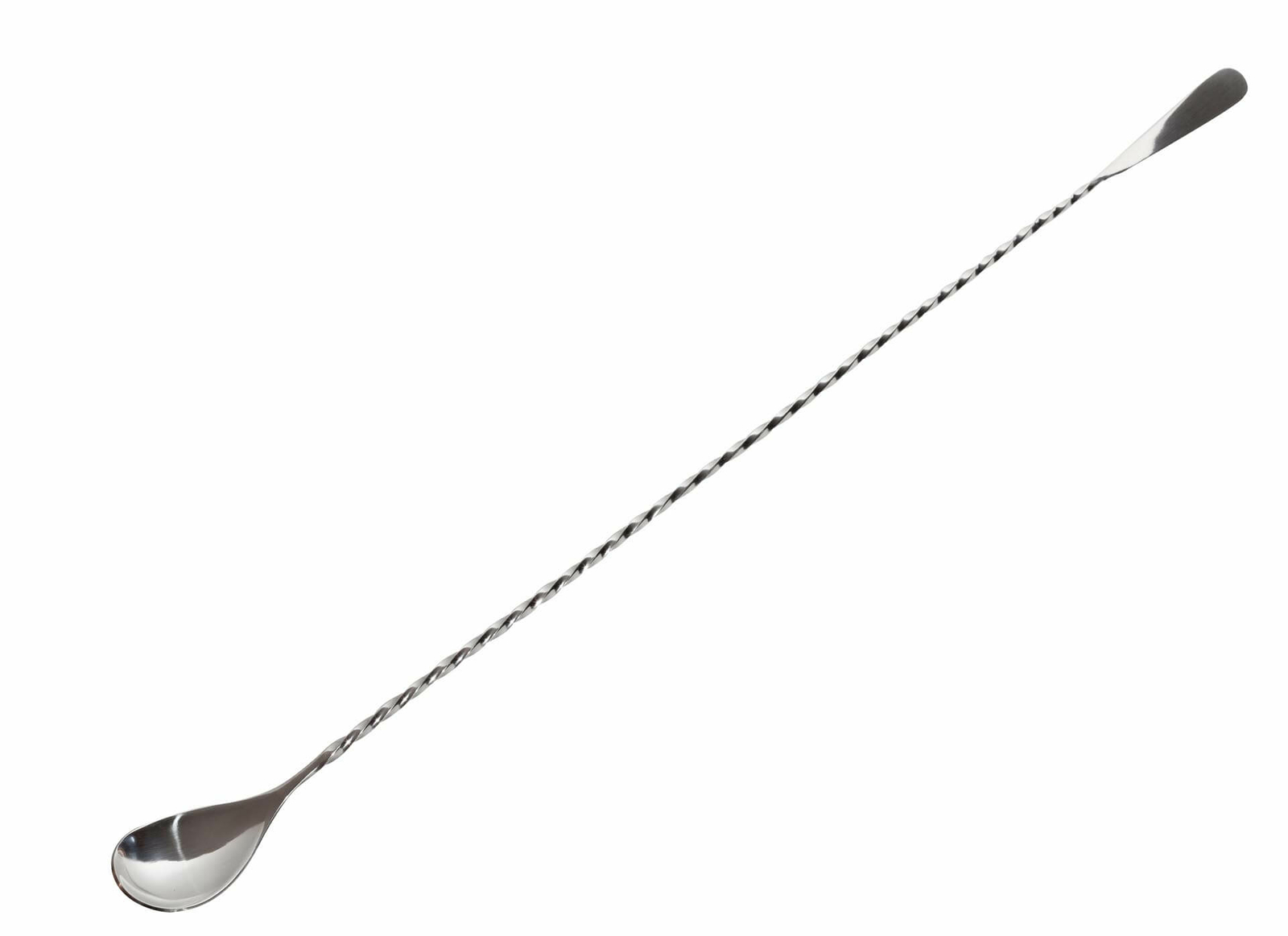 Beaumont 450mm Stainless Steel Hudson Twisted Cocktail Bar Spoon With Flat End