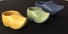Vintage Ceramic Dutch Clogs Set of 3 Multicolor Planters