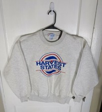 Vintage 80s Harvest States Farming Sweatshirt Men M USA Made Embroidered Heather