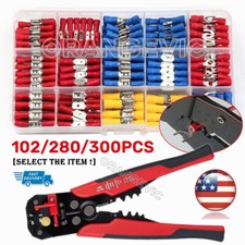 102/280PCS Insulated Splice Butt Electrical Wire Connector Spade Crimp Terminals