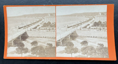 FRANKREICH: NICE - LA PROMENADE DES ENGLISS Albumdruck ca.1870 STEREO (2)