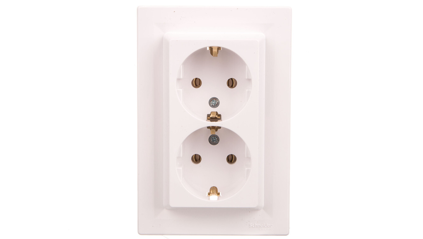 Asfora SCHUKO double socket white EPH9900121 /T2UK