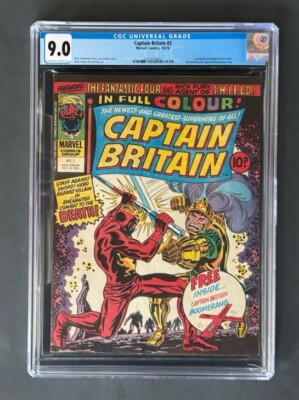 CAPTAIN BRITAIN #2 CGC 9.0 Marvel Comics Bronze Age 1976, Includes boomerang