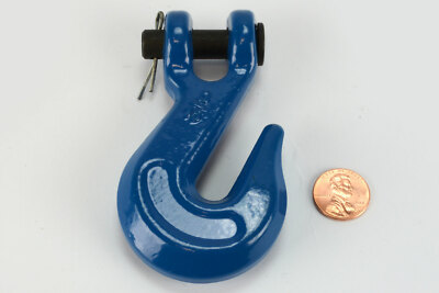 4x 5/16 Chain Grab Hook Pin Clevis Rigging Tow Transport Truck Trailer Grade 70