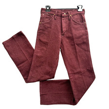  NWT Vintage Wrangler Women's 27x32 Slim Fit Burgundy Red Made in USA NOS