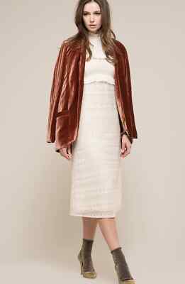 /LX029/ Moon River Open Front Textured Velvet Blazer Amber Sz S  $88