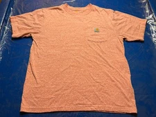 Carhartt T-Shirt Mens M Short Sleeve Pocket Heathered Orange Coral K87 (0878)
