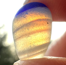 Sunset Waves with Cobalt Tip Opalescent Multi Real Davenport Beach Sea Glass
