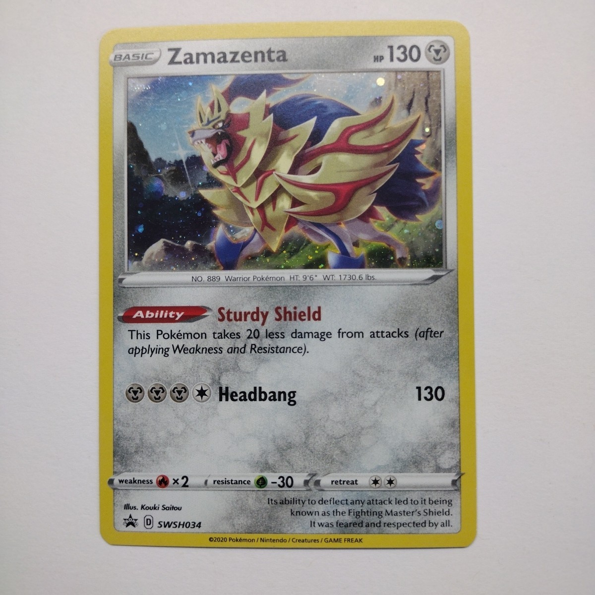Zamazenta Holo Pokémon Sword & Shield Black Star Promo #SWSH034 NM