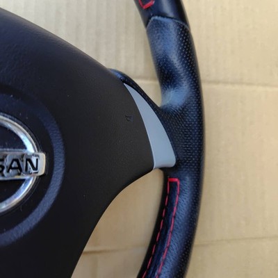 momoten Momo Leather Steering Wheel 350mm Drift Yellow Horn Yellow Stitch