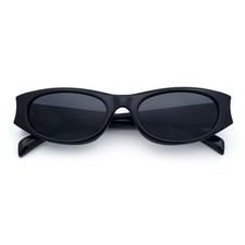 SA106 Slim Rectangle Sunglasses Narrow Small Frame Chunky Arm Retro 90s UV400