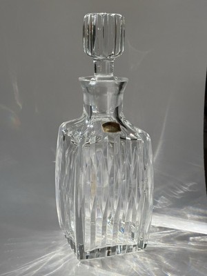 Atlantis Portugal Lead Crystal Decanter Hand Cut Crystal w/ Stopper 11  Tall