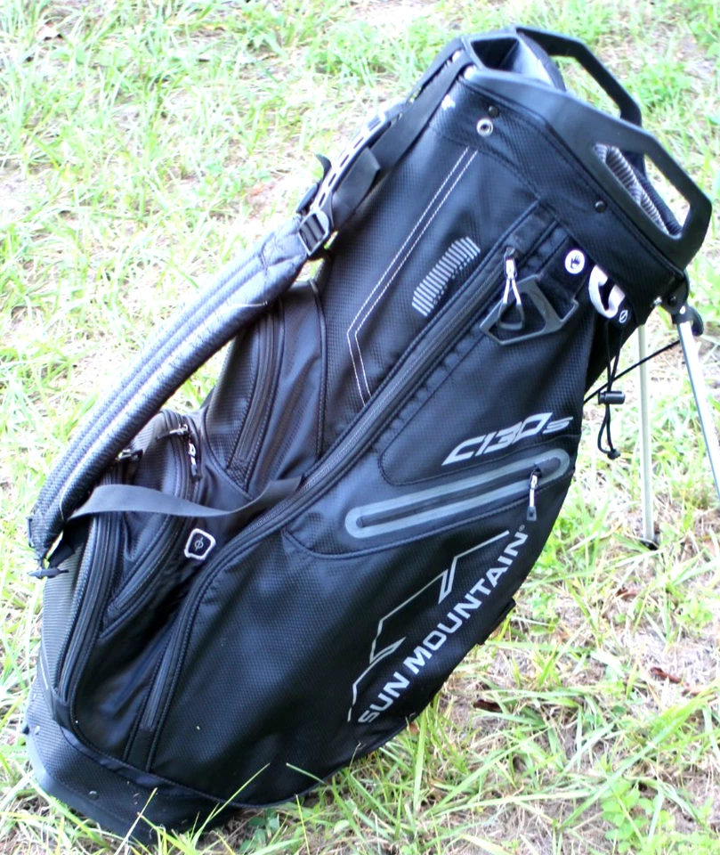 Bolsa de pie Sun Mountain C-130 S negra 14 vías 8 bolsillos cubierta de lluvia excelente Foto 2 de 4