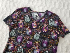 Disney Nightmare Before Christmas Scrub Top Jack Skellington Sally Women  s M