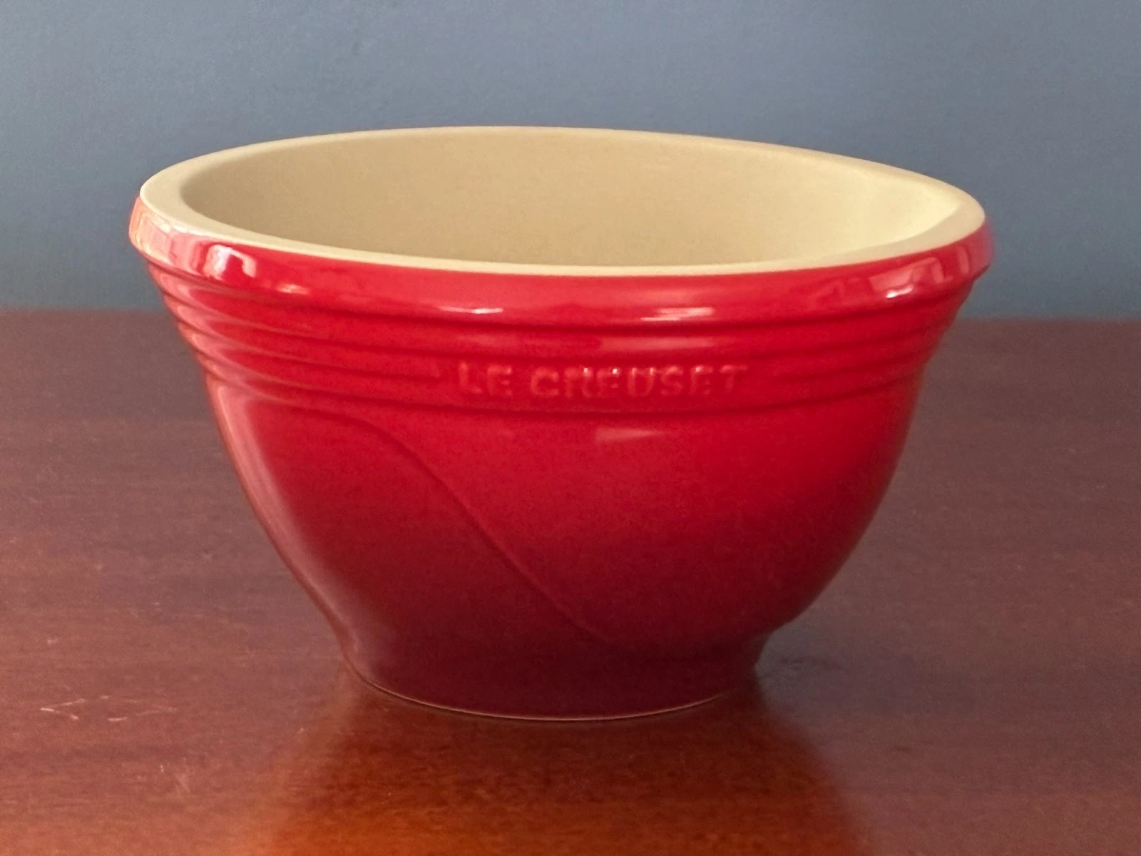 LE CREUSET STONEWARE CERISE 20 OZ MORTAR BOWL ONLY (NO PESTLE) PLS READ