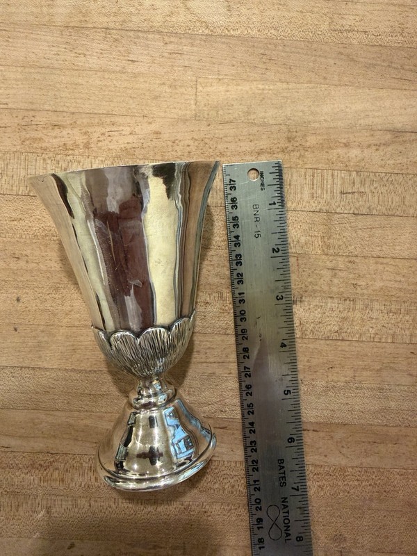 HEAVY William Seitz Sterling Silver hand wrought kiddish cup 422g 13.6 toz.