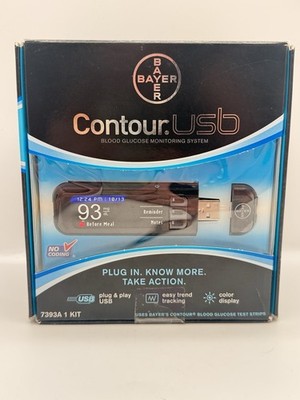 Bayer Contour USB Blood Glucose Sugar Monitoring Testing System Expired 8/16