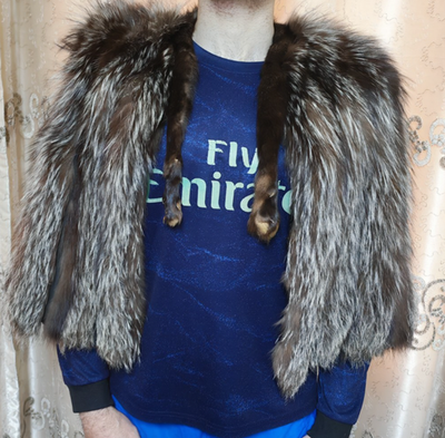 Vintage Luxury Real Genuine Silver Fox fur Cape jacket M / S | eBay