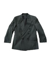 Vintage Christian Dior Monsieur Gray Pinstripe wool DB Blazer 42R / EU 52 France