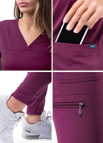 Adar Pro Movement Booster Women Sweetheart V-Neck Scrub Top & Scrub Pants - Picture 26 of 224