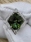 Gotham Gala 5.06ct Green Kite Step Tourmaline Ring 14k Gold Earth Mined Diamonds — photo 8