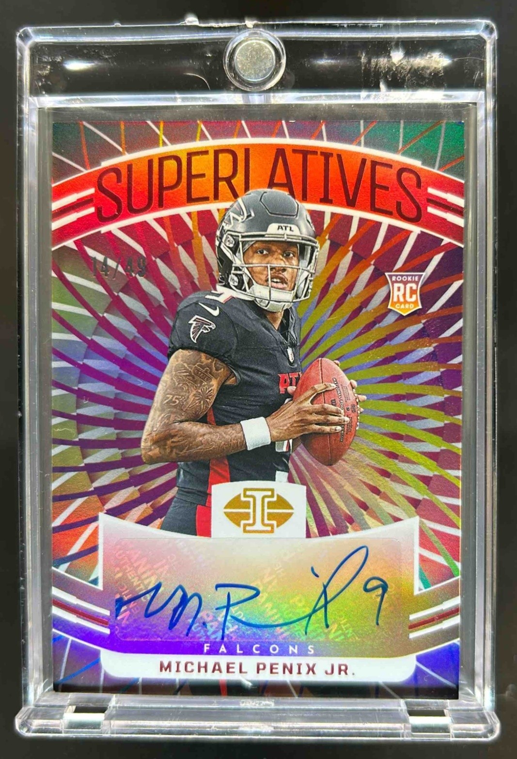 Michael Penix Panini Illusions Superlatives Autographs #SMPJ Red