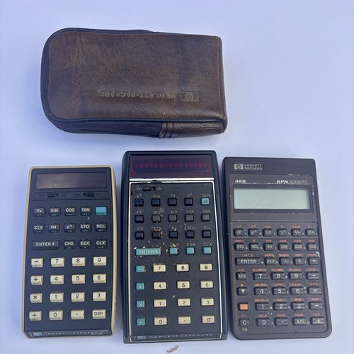 Lot Of 3 Hewlett-Packard HP 21, 35 & 32S Calculators Untested NICE!