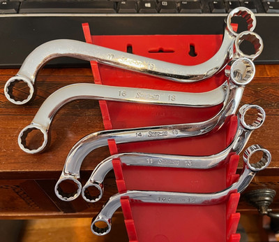 Snap-on SBXM605 5pc 12pt Metric Flank Drive S-Shaped Box Wrench Set 10-19mm
