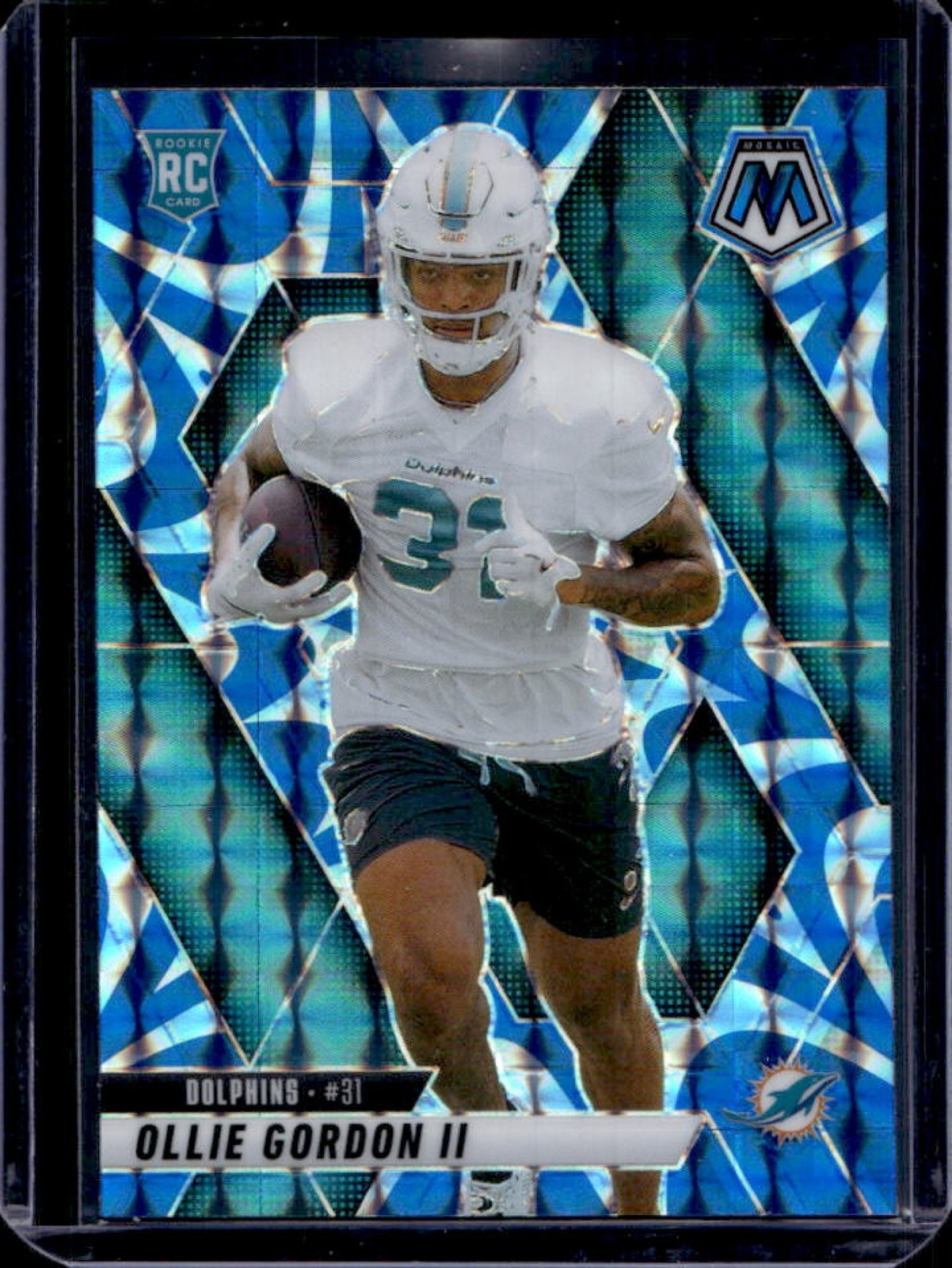 2025 Mosaic Ollie Gordon II Rookies RC Reactive Blue Prizm #310 Dolphins