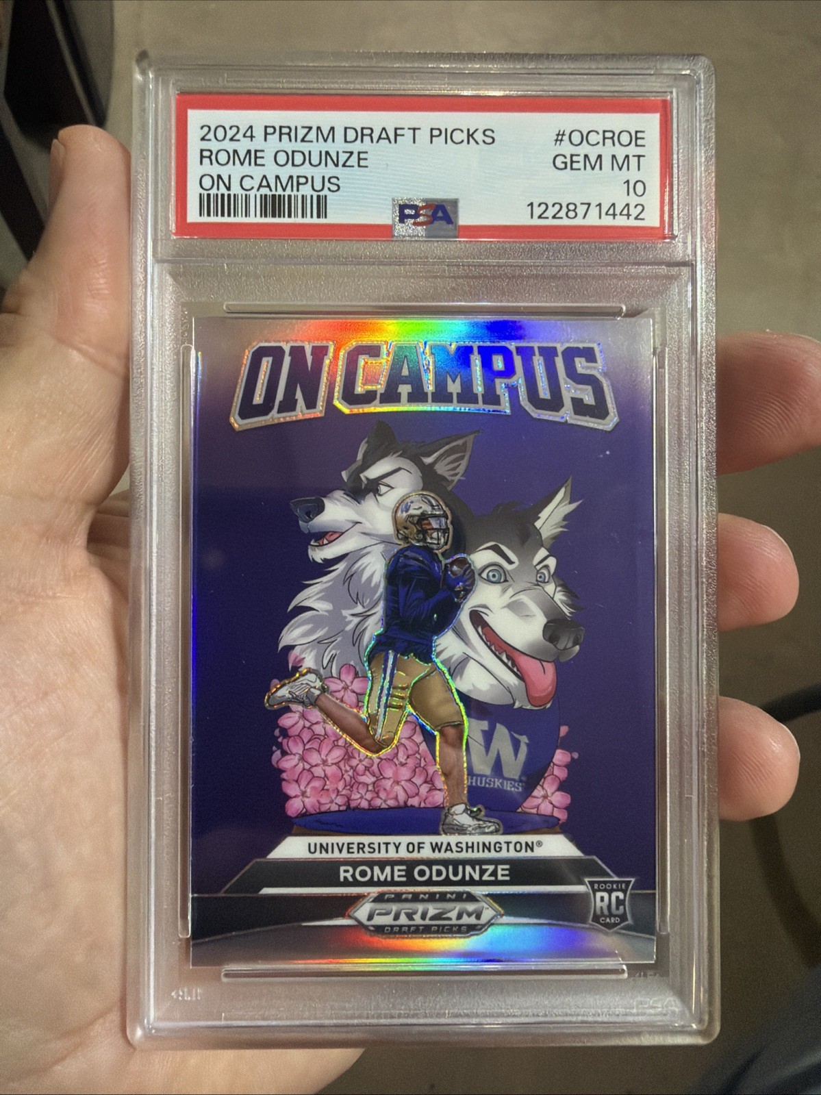 Rome Odunze Panini Prizm Draft Picks on Campus #OCROE Base