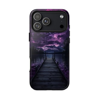 Phone Ink   Purple Lake Dock Lunar Moon Clouds   Case for iPhone, Galaxy, Pixel