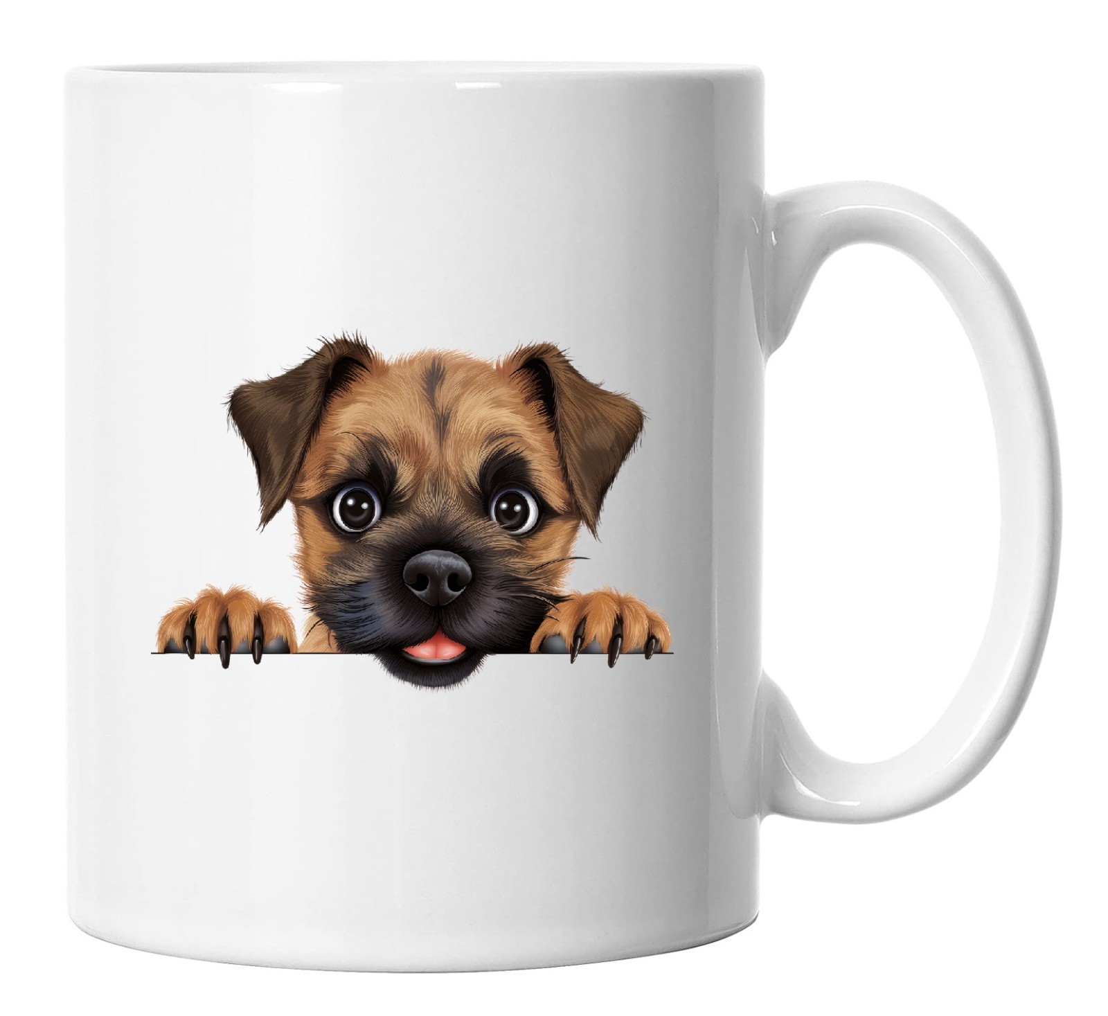 Border Terrier Mug Peeking Peeping, Border Terrier Picture Mug