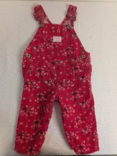 Y2K OshKosh B  Gosh 9 Mos Vestbak Pink Floral Corduroy Overalls
