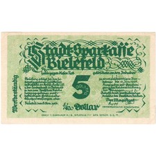 [#293459] Germany, Bielefeld, 5 Goldpfennig, 1923-11-08, AU, Grabowski:93