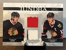 2009 UD Artifacts Silver - Tundra Tandems Patrick Kane/Jonathan Toews Relic/25