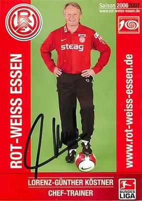 Lorenz-Günther Köstner original autograph card red and white food - approx. 11 cm x 15 cm