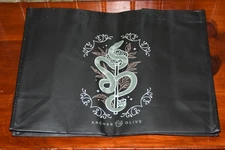 Archer & Olive Black Reusable Shopping Tote Bag Moonshade Snake and Key