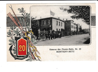 CPA MONTIGNY LES METZ !!! Kaserne des Pionier Nr 20!!! Animée !! TOP