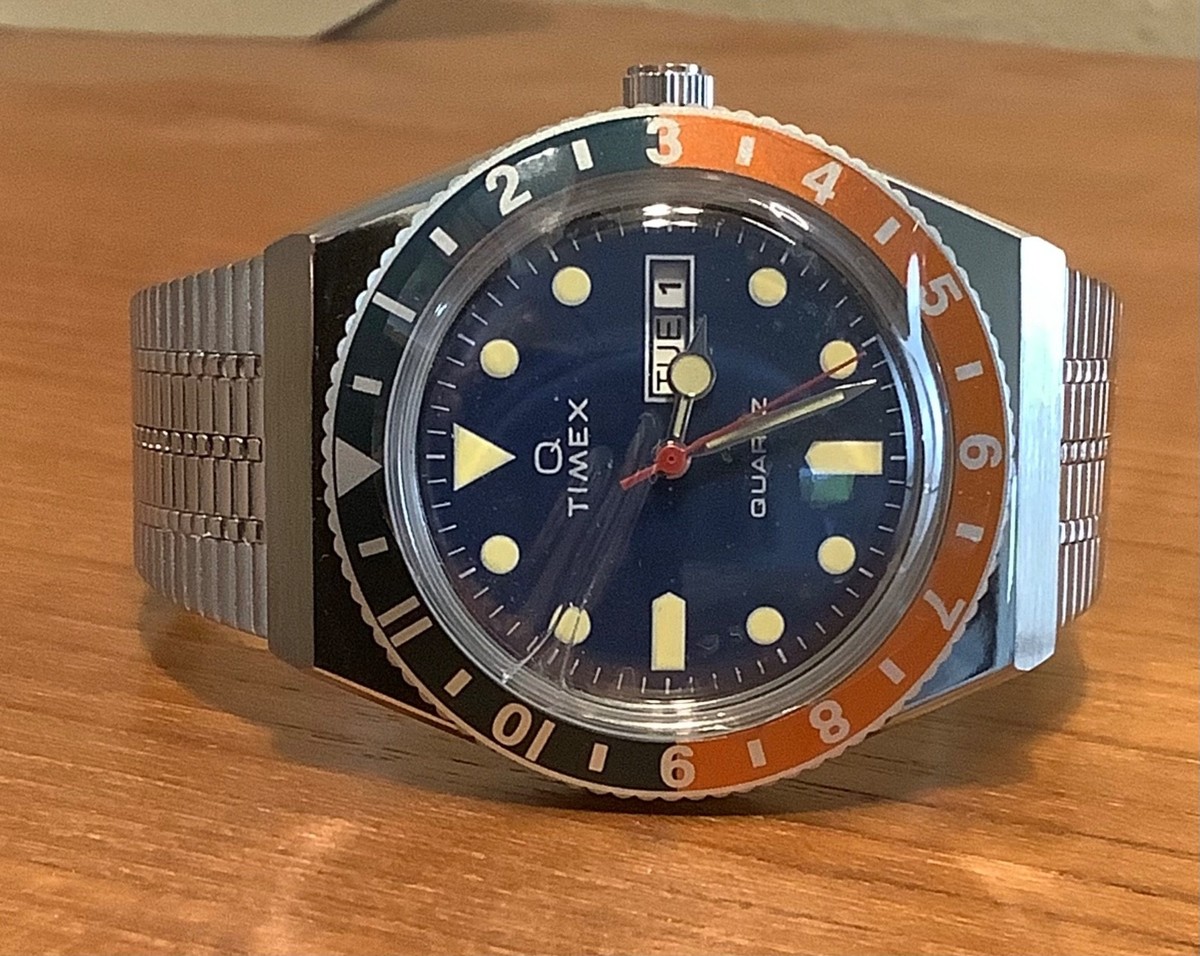 Vintage Timex Watches Timex Pepsi Reissue Q Timex Black Round Dial