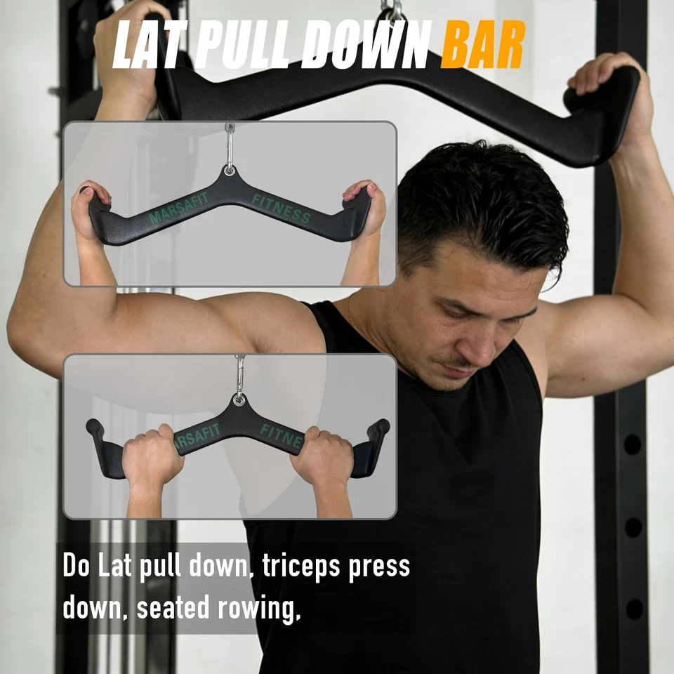 MARSAFIT Barre en T pour musculation, gym, fitness, traction biceps triceps - Photo 4/4
