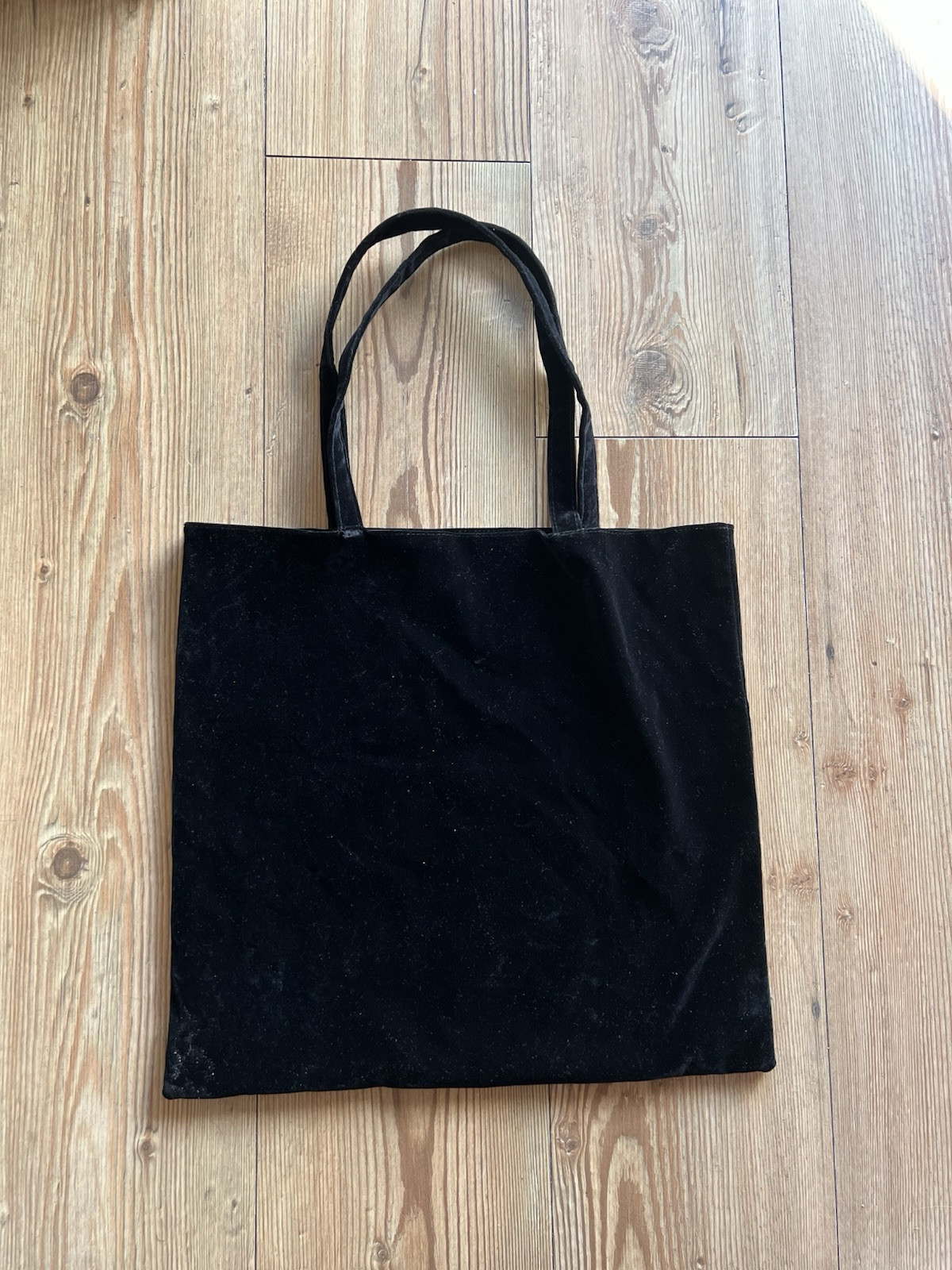 Maje Tote Bag Velvet Logo Shopper Floral Sequin Patch Shoulder Black image 6