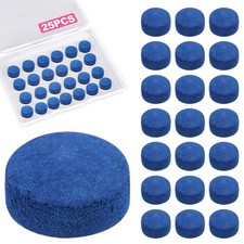25 Pcs Pool Cue Tips 13mm Billiard Stick Cue Tips Replacement Kit - Hard Leat...