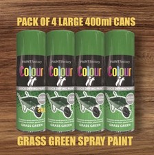 PACK OF 4 LARGE 400ml GRASS GREEN SPRAY PAINT