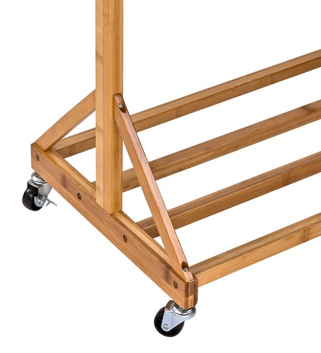 Holz Garderobenständer Kleiderständer Garderobe Kleiderständer auf Rollen - Bild 4 von 6