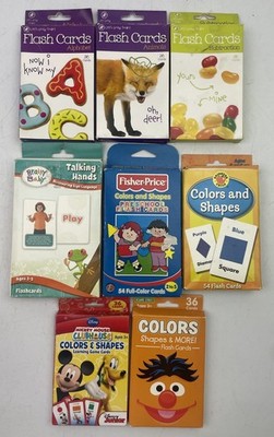   8 Sets of Childrens Flashcards Preschool Colors Shapes Animals Math Learning  
