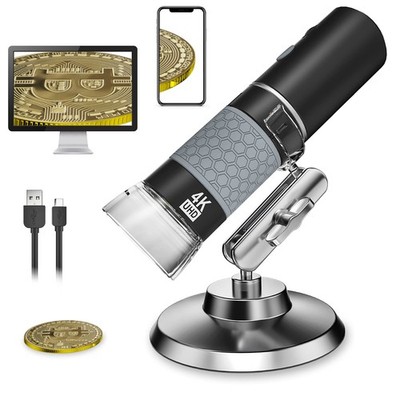 4K 3840x2160P Wireless Digital Microscope, Handheld HD USB Inspection Camera ...