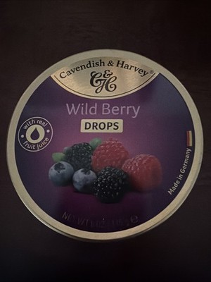 Cavendish & Harvey 6 oz WILD BERRY Drops Hard Candy in Metal Tin 2029