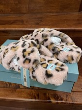NWOB Toms Susie Spanish Villa Faux Fur Cheetah Slip On Slippers Slides Women's 9